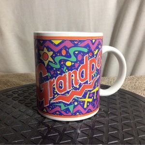 GRANDPA Artmark White W/Red & Orange Ceramic Coffee/Tea Mug pre-owned